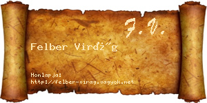 Felber Virág névjegykártya